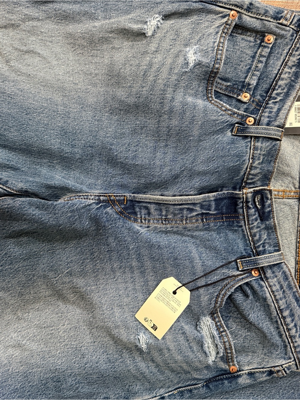 Levi's Blue Distressed High-Rise Jeans